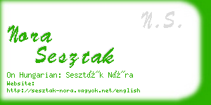 nora sesztak business card